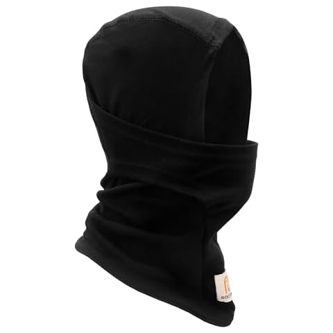 BOCOMAL FR Balaclava Flame Resistant Face Mask Hood Arc Rated 10oz Modacrylic Blend Black One Size Cover