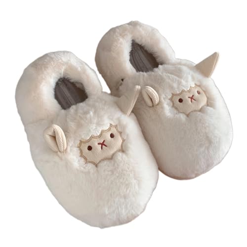 Sheep Slippers Women's Slippers Cute Warm for House Bedroom Sandals Fuzzy Plush Kawaii Slides Slip-on Swollen Feet Slippers Wide Non-Slip Indoor Outdoor Shoes Flip Flop