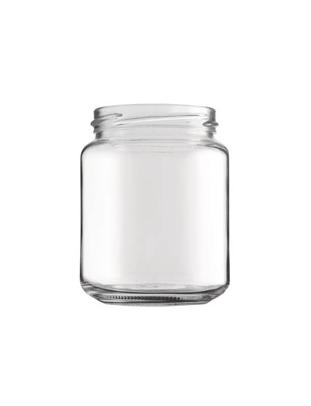 Lot de 24 pots cylindriques lisses 390 ml pour miel 500 g avec capsule fleurs colorées Twist-off T70