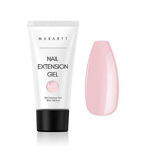 Makartt Poly Nail Gel 30ML Nude Pink Color Nail Gel Extension Hard Gel Nail Builder for Trendy Nail Art Design Nail Gel Extension Builder Beauty Gift Set Nail Salon DIY Easy at Home