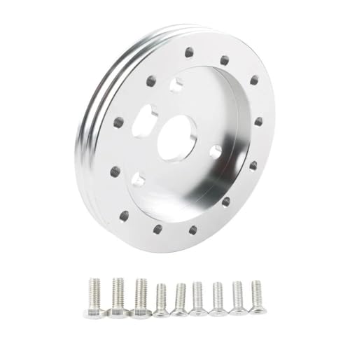 0.5インチ/1インチ ステアリングホイールハブアダプター 70mm 5/6穴 Grant 3穴変換スペーサー用(0.5inch Silver)