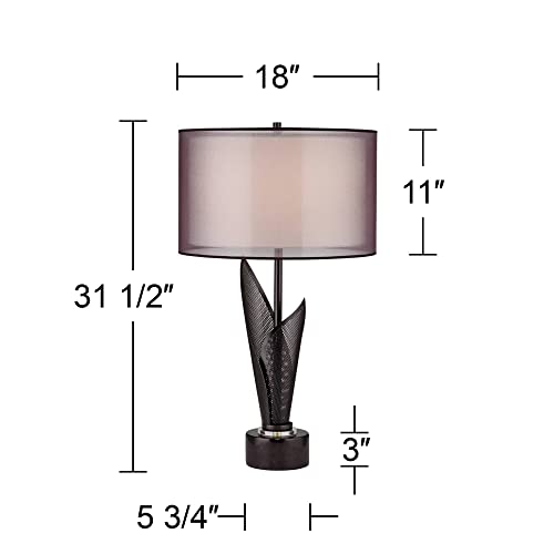Lámpara de Mesa Moderna Possini Euro Diseño Negra 80 cm miniatura 4