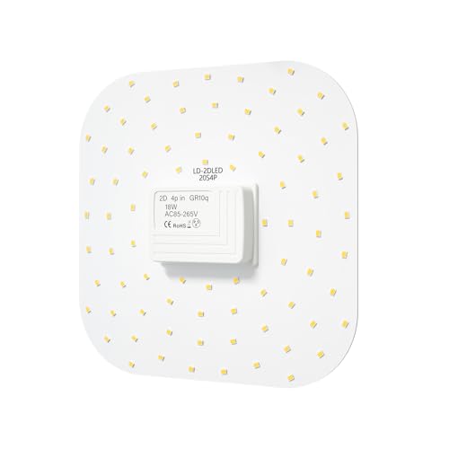 Bonlux GR10q 4 Pin LED Bulb 18W Replace CFL 28W-36W GR10q Fitting Cap 2D Square Compact Fluorescent Lamp Energy-Saving Light Bulb Neutral White 4000K for Ceiling Lighting Fixtures, No Ballast Needed