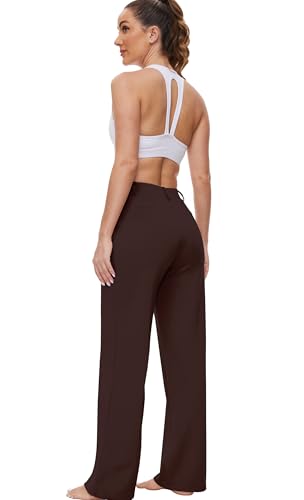 Women’s 22"/27"/29"/31" Wide Leg Pleated Yoga Dress Pants, High Waist Stretchy Slacks for Workout Business Casual2