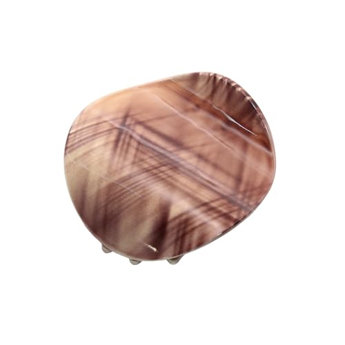Pinza de pelo de pato beige claro con rayas marrones Parcelona French Onde de 2 3/4 pulgadas