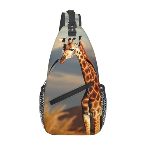 Bolso tipo Sling para hombre y mujer con diseño de jirafa