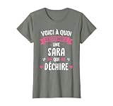 Femme Humour Cadeau Personnalisé Prénom Sara Qui Déchire T Shirt