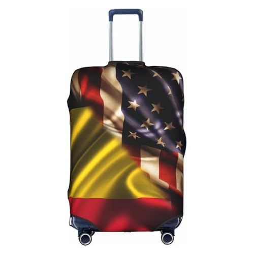 Travel Luggage Cover Combined Belgium And Usa Flag Fashion Washable Baggage Suitcase Protector Fit For Luggage Medium