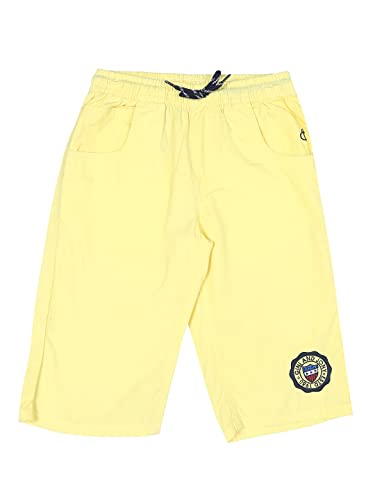 Image of Gini & Jony Boys Yellow Solid Cotton Elasticated Bermuda