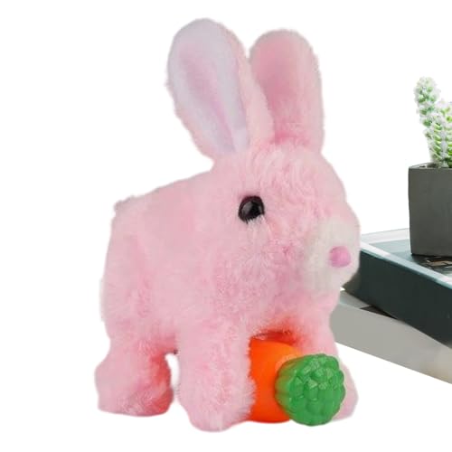 Conejo de Peluche Andante Juguete | Peluche Robot Adorable de Conejo con Sonidos y Orejas Móviles,Juguete de que Camina - Regalo para Niños en Cumpleaños Navidad Pascua y para Rellenar Calcetin