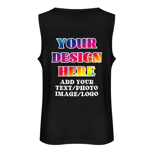 Custom Tank Tops Vest Tee Personalized Design Your Own Shirts with Picture Photo Text for Gym Running2