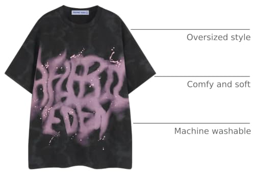 Image of Aelfric Eden Mens Graphic Tee Shirts Oversized Baggy Loose Cotton T-Shirt Streetwear Casual Summer Y2k Shirt
