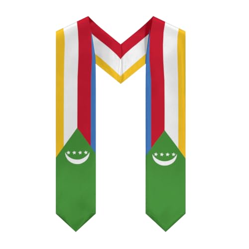 Estola/banda con la bandera de Comorín para graduación, regalos para estudiantes en el extranjero, estolas para el día de la graduación internacional.