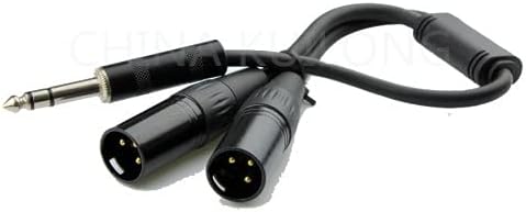 Davitu Power Cords & Extension Cords - 25pcs/lot 0.18M XLR Merger Y Combiner 1/4" stereo male to 2 xlr male audio Cable adapte.