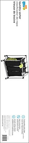 Honey-Can-Do Triple Laundry Sorter With Mesh 3 Bags, Steel/Black, 30.75" X 15" X 32.75" #TOP3