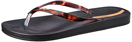 Ipanema Womens Connect Tortoise Shell Flip Flops Sandals Black 9 #TOP23