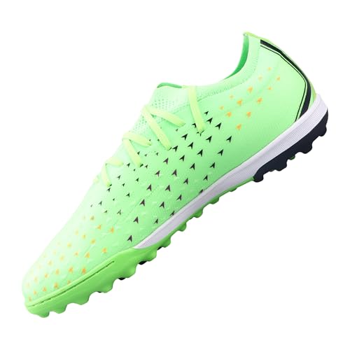 Vizari Tioga Turf Soccer Shoes for Boys and Girls| Turf Shoes with Durable Polyurethane Sole | Youth Football Turf Shoes with Molded Rubber Oursole | Optimal Traction on All Surfaces, (Lime, 7.5)