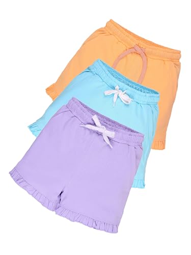 Image of KiddoPanti Girls 100% Cotton Bottom Hem Frill Hot Shorts