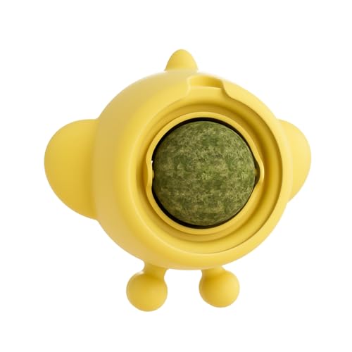 Catnip Balls, Interactive Cat Chew Toy, 3.31x3.07x1.54 inches Rotating Catnip Wall, Lick-Safe Healthy Kitten Dish Plaything, Tee