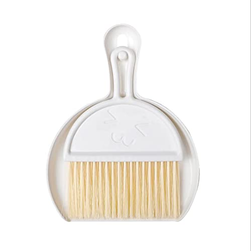 Phefop Juego de Minicepillos Eficientes para Limpieza de Escritorio, Escoba Pequeña y Recogedor, Diseño de Almacenamiento Apilado para Mesa de Oficina, Tamaño Compacto (White)