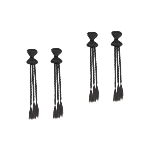 Extensions de cheveux tressés Ipetboom 4 pièces avec nœud pour queue de cheval