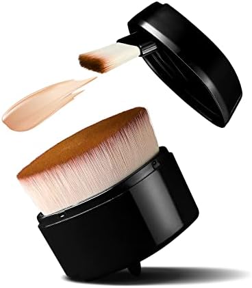 Foundation Brush, Retractable Kabuki Foundation Brush, Flat Top Foundation Brush for Liquid, Cream, Flawless Powder Cosmetics, EigshowBeauty Two-in-One Foundation Makeup Brushes, Unique Design for Portable & Easy Use