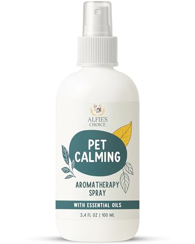 ALFIE'S CHOICE Pet Calming Aromatherapy Spray for Dogs | 3.4 fl oz Travel Size | Lavender & Valerian Aromatherapy Mist | for Crate, Car & Vet Visit Comfort