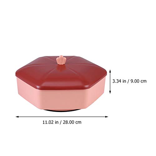 FAVOMOTO Bandeja de Doces E Nozes Aperitivo Servindo Recipiente Com Tampa 5 Compartimento Organizado