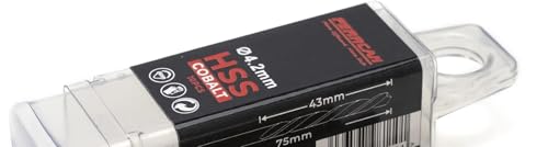 Ferrcan HSS Metallbohrer DIN338 M35 5% Kobalt zum Bohren in Edelstahl, Eisen und anderen Metallen Packung mit 10 Stück pro Maß (4.2mm)