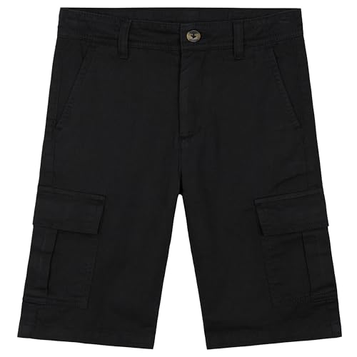 CityComfort Bermuda Cargo Enfant - Short Garçon avec Poches (Noir, 11-12 Ans)