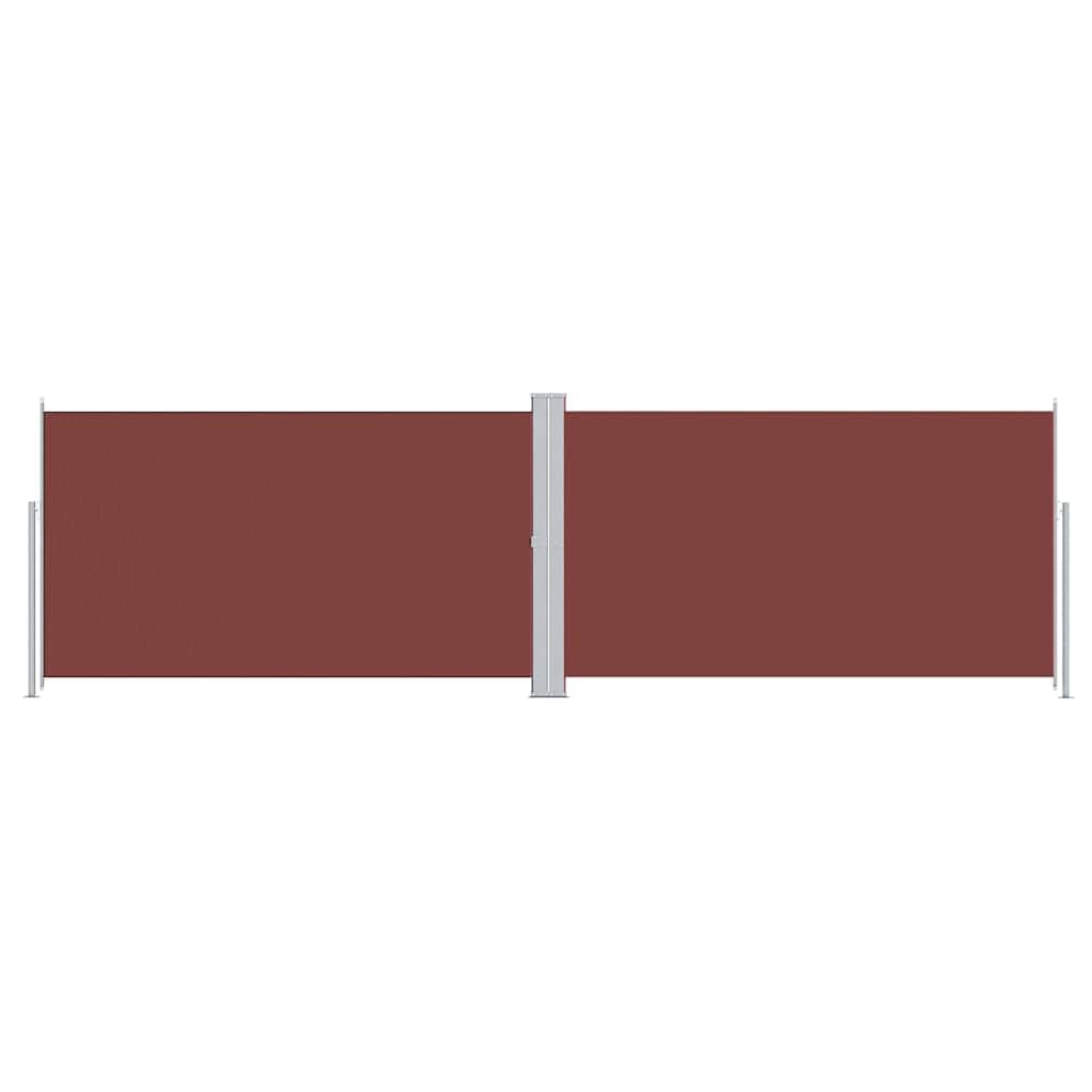 vidaXL Retractable Side Awning - UV-Proof, Tear-resistant & Water-resistant with Automatic Roll-back Function and Privacy Coverage, Brown, 180x600 cm