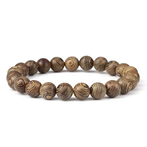 Bracelet de perle de cristal naturel et bois pour homme au quotidien
