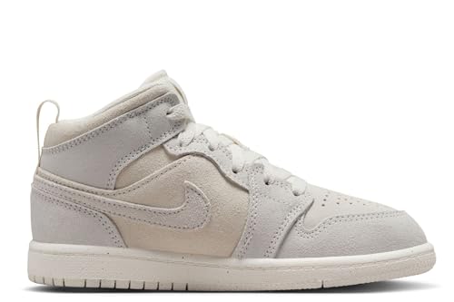 Jordan 1 Mid SE Craft Little Kids' Shoes (FN7494-100, Pale Ivory/Legend Light Brown/Sail) Size 132