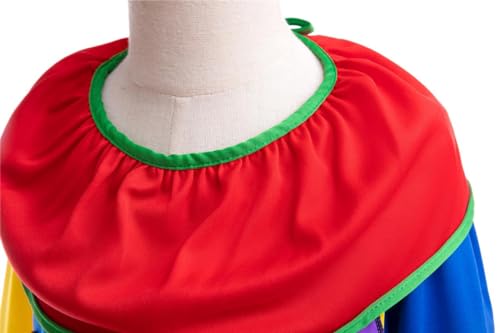 Lito Angels Clown Halloween Costume Fancy Dress Up with Red Rainbow Wig for Kids Boys or Girls Age 5-6 Years (Tag Number 0S) - Image 4