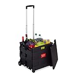 Faltbar: Transporttrolley nach dem Einkauf platzsparend verstauen - Geklappt HBT ca. 46 x 45 x 8,5cm