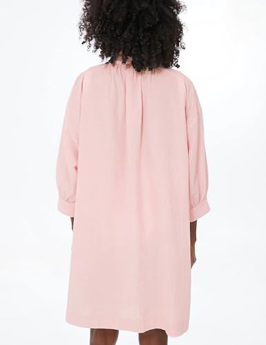 Ailoqing Swimsuit Coverup Womens V Neck 3/4 Sleeve Casual Shirt Dress with Pockets2