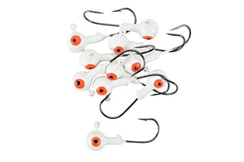 Image of 1 /4-1oz White Ball Jig Heads - 10 Pack - 5 Sizes to Choose from