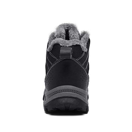 Image of TSIODFO Men's Waterproof Snow Boots Leather Hiking Boot