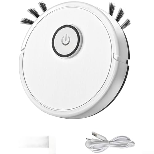 Springwillfly Robot aspirador con almohadilla de fregona incorporada 1000Pa Potencia de succión 45dB Funcionamiento de bajo ruido y 50 minutos de tiempo de funcionamiento para pisos caseros (B)