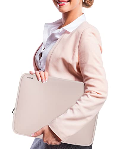 Laptop Sleeve Case 17 Inch, Durable Shockproof Protective Computer Cover Flip Case Briefcase Carrying Bag Compatible with 17-17.3 Inch HP, Dell, Acer, Asus, Lenovo, Notebook, Pink