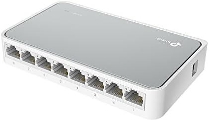 TP-Link TL-SF1008D 8-Port 10/100 Mbps Desktop Ethernet Switch/Hub, Ethernet Splitter, Plug & Play, no configuration required