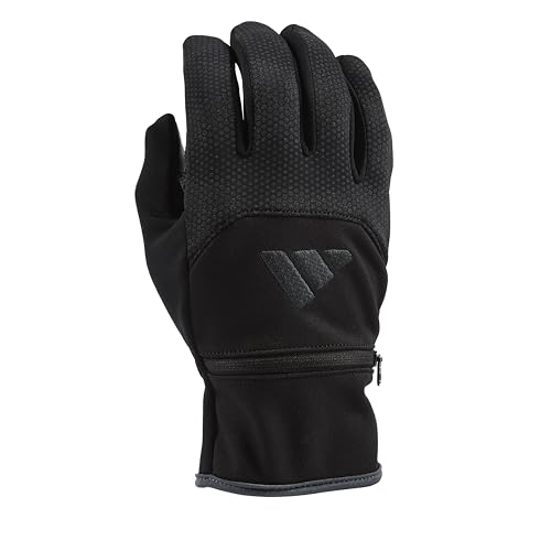 adidas Winter Performance GLORY Running Reflective Gloves, Black, Medium/Large