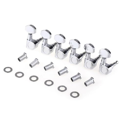 Guitar Part for Pro 6 in Line Sealed Pin Guitar Tuners Tuning Pegs Keys Machine S Set for Squier ST, Chrome