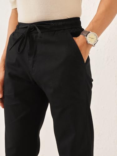 Image of Majestic Man Men's Premium Linen Blend Pants | Lightweight Fabric | Elastic Waist with Drawstring | Regular Fit | Side, Back Pockets | Perfect for Casual, Holidays & Travel