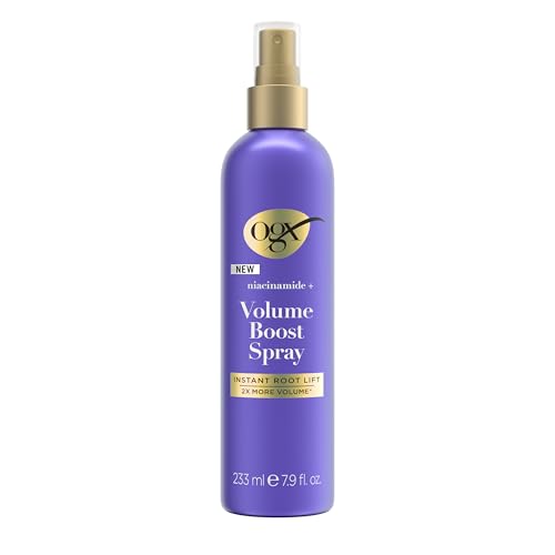 OGX Niacinamide+ Volume Boost Spray Instant Root Lift More Volume Thicken Fine Hair 24hrs Volume and Styling Spray 233ml