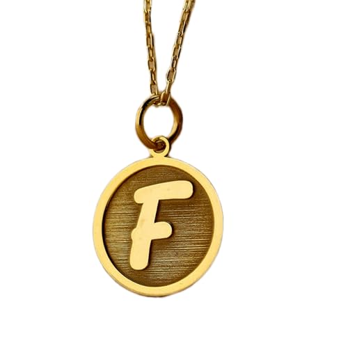 Collier lettre F cadeau idéal gravé chaîne argent plaqué or