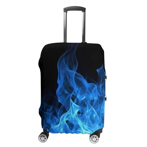 Blue Flame Luggage Cover, Washable Elastic Suitcase Cover Protector Fit 18-32 Inch Luggage