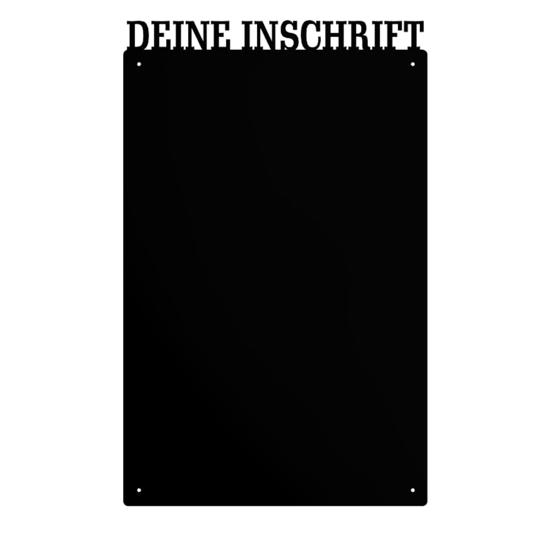 Magnettafel - Personalisierbare Magnetische Pinnwand 80x50 cm aus Stahl - beschreibbar - ideal für Magnete und Notizen - inkl. Montageset - Schwarz