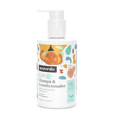 Suavinex Champú Acondicionador para Niños y Niñas de 3 a 10 Años Sin Alérgenos Sin Parabenos Sin Siliconas Apto Pieles Sensibles Sin Lagrimas ni Tirones 95% Ingredientes Origen Natural 300 ml