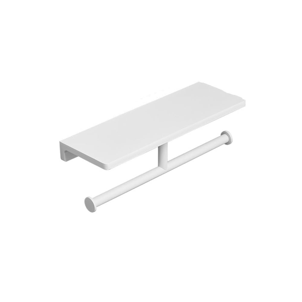 CMBSSTFC Soporte para Papel higiénico, latón, montado en la Pared, Oro Cepillado, baño, WC, Estante de Almacenamiento para teléfono, Accesorios para Rollos, portarrollos (B)